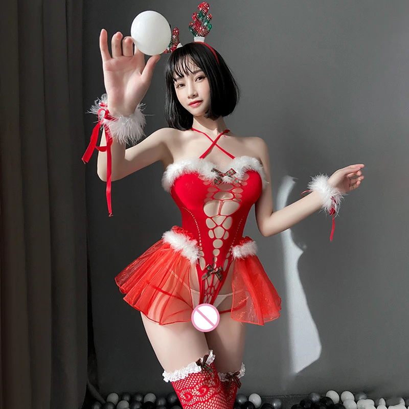 2022 Hot Fashion Sexy Christmas Lingerie Dress Girl Santa Claus Costume Sexy Beauty Sexy Lingerie
