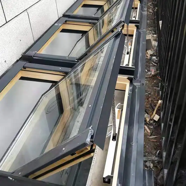Upscale villa Attic roof skylight window attic ventilated lighting skylight aluminum wood composite sunroof skylight