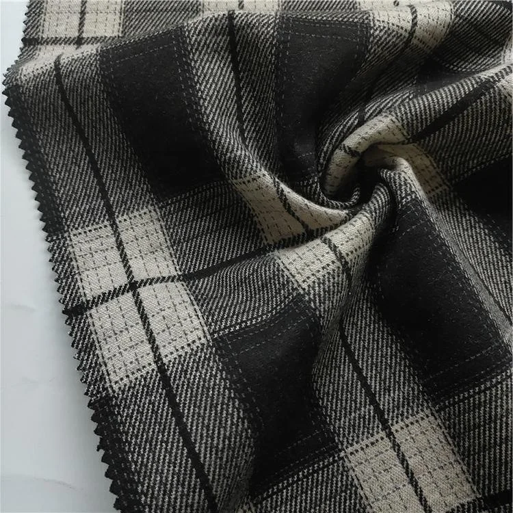 China custom Knit jacquard fabric check plaid tweed fabric for blazer jacket garment factory
