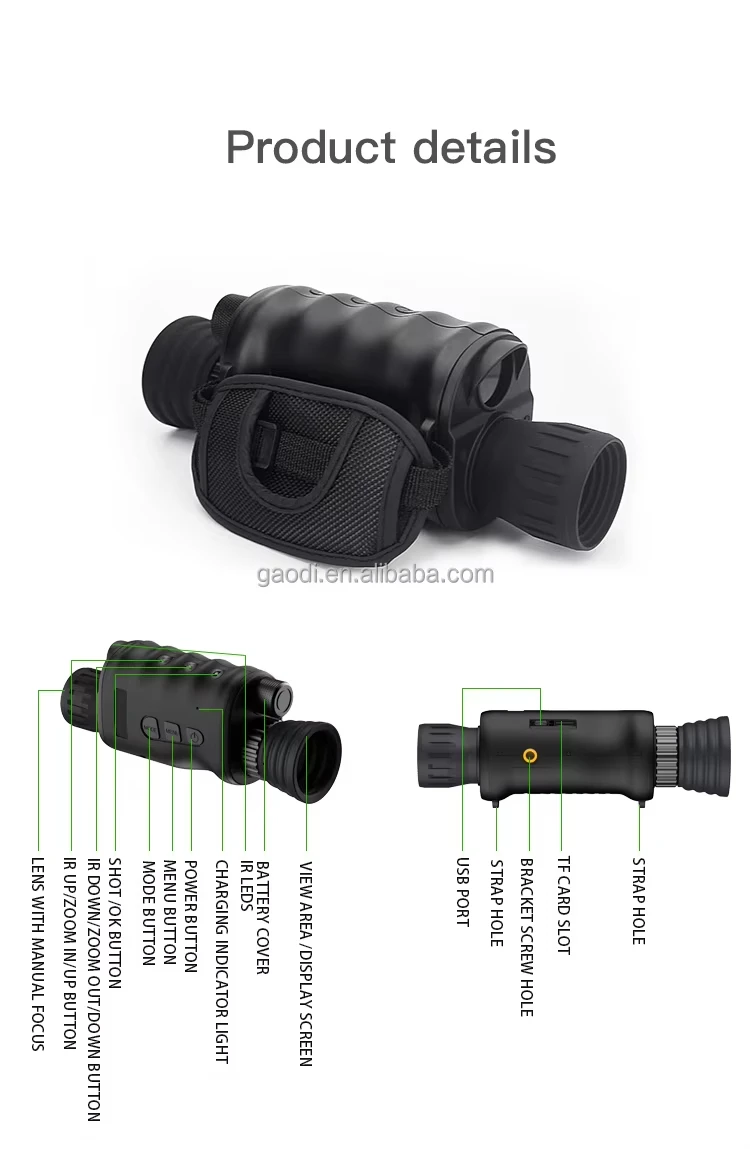 Monocular Night Vision 4X Digital 3MP 1080P Long Range Telescope With Camera IP54 Waterproof