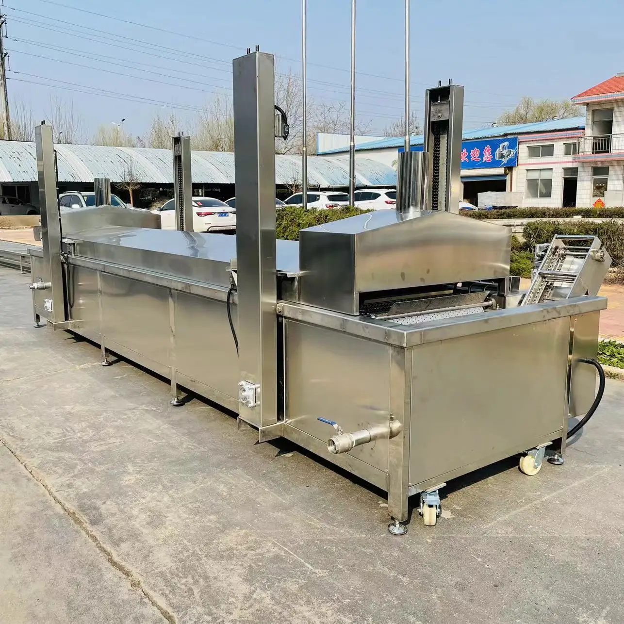 Commercial frying line Full automatic frying food production line Processing equipment for fried food Potato chips