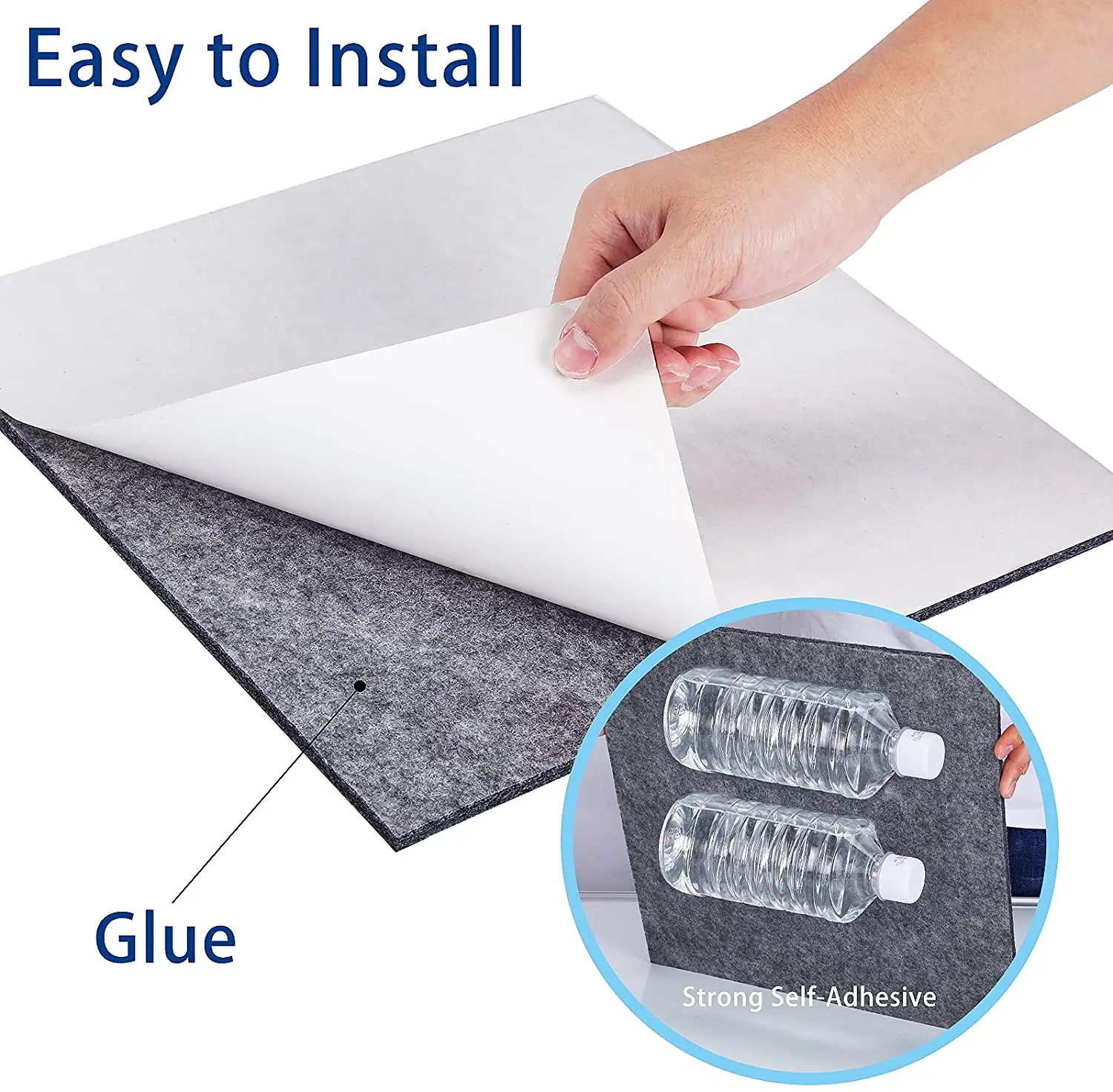 DIY Grids self adhesive polyester felt fiber acoustic sound proof wall panels