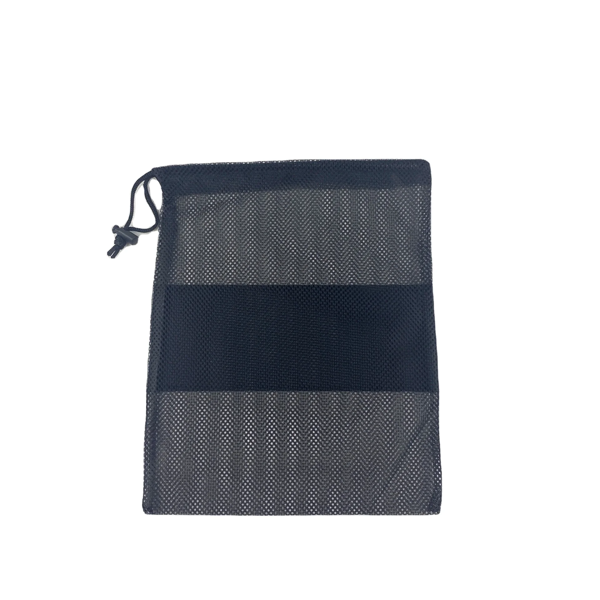 Wholesale Custom Foldable Small Net Zipper Nylon Mesh Bag For Gift Net Packing Mesh Bags Drawstring