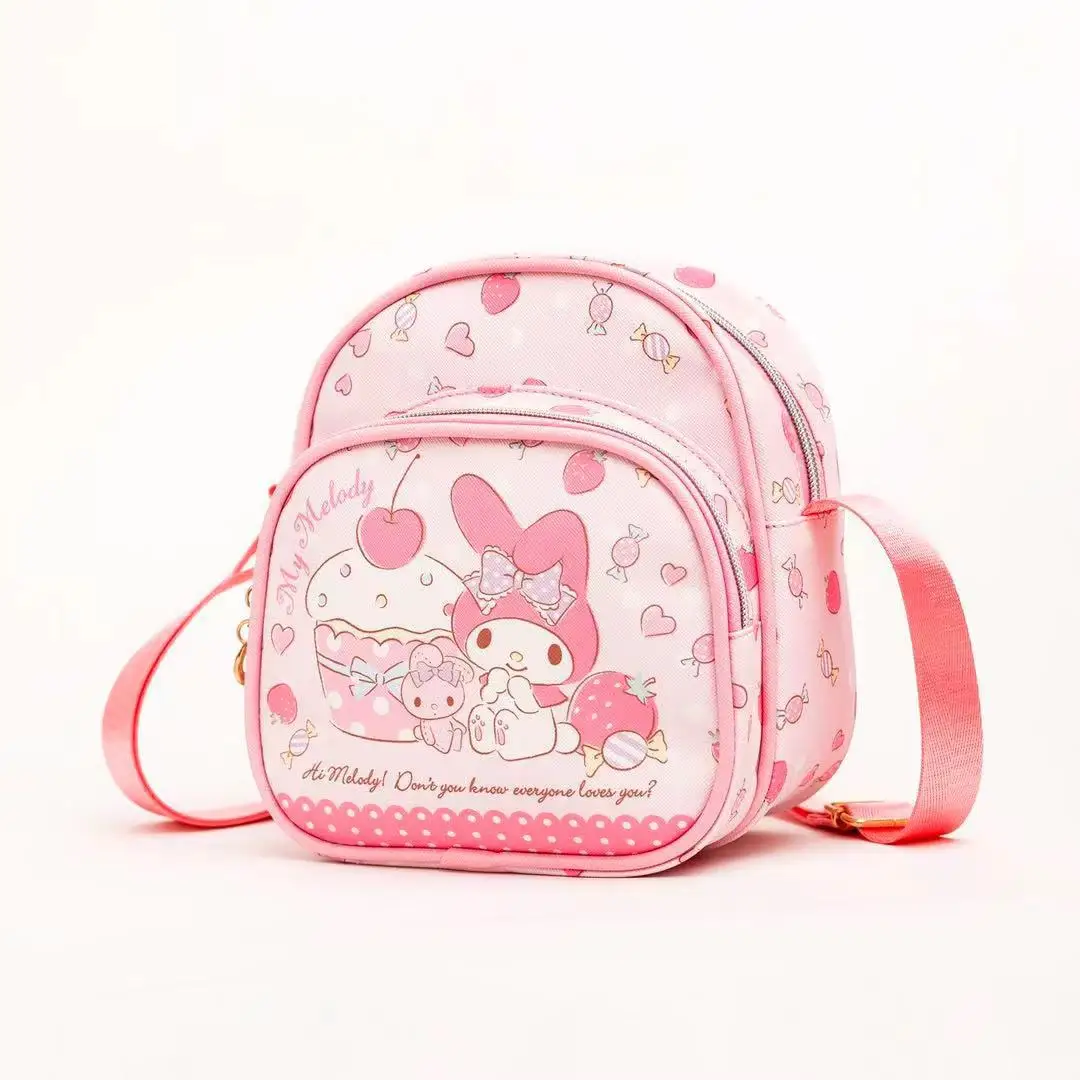 kawaii wholesale cute shopping handbag bags student girl cartoon crossbody bag pu leather melody small square shoulder bag