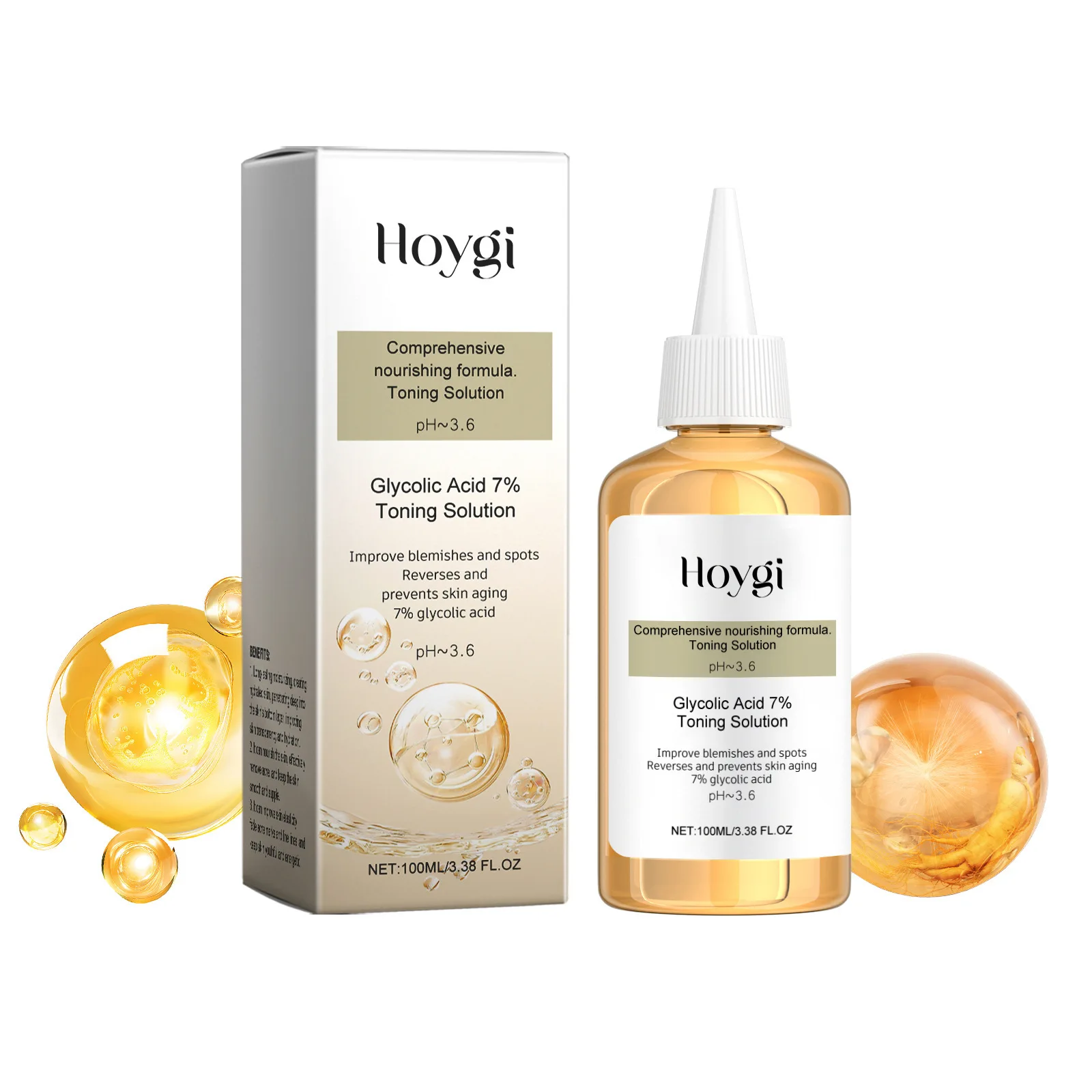 Glycolic Sour 7% Toning Resurfacing Solution for Blemishes and Acne Facial Exfoliation Astringe Pores Glycolic Acid 7% Toner