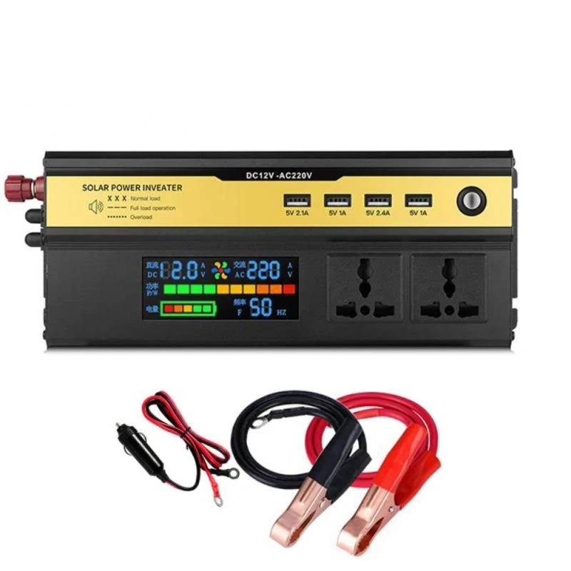 10000W/8000W/5000W/3000W LED Voltmeter Converter Transformer Universal EU Socket DC 12V To AC 220V Pure Sine Wave Inverter