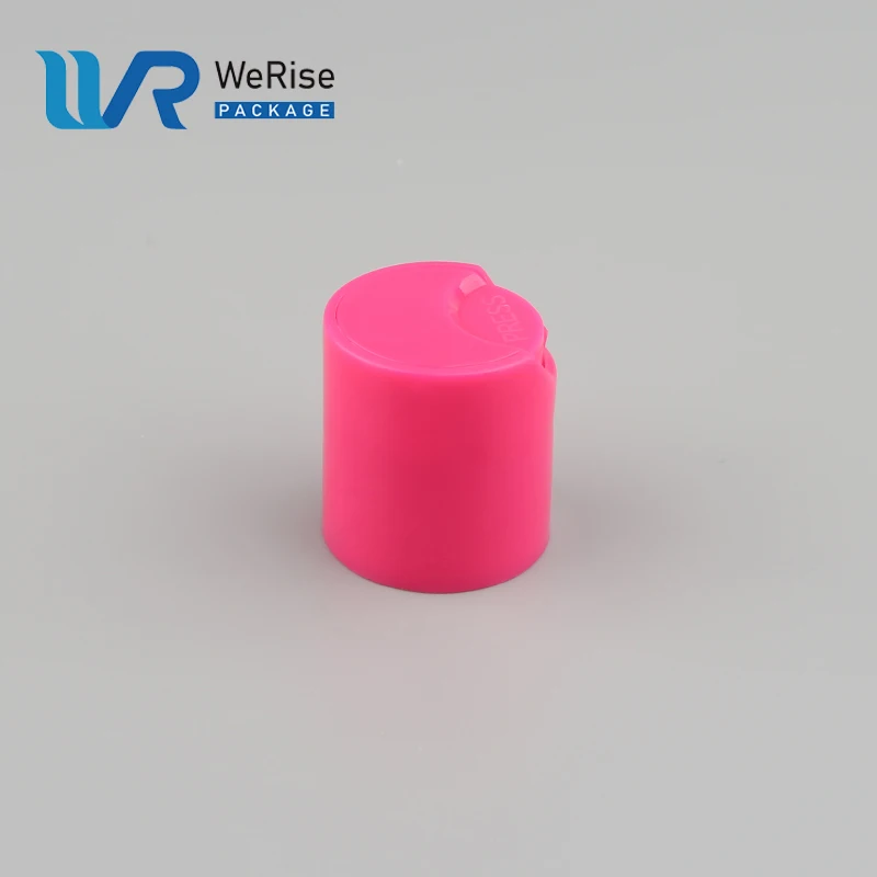 18mm 20mm 24mm PP blue press cap ,flip top disc top cap lids for cosmetic packaging