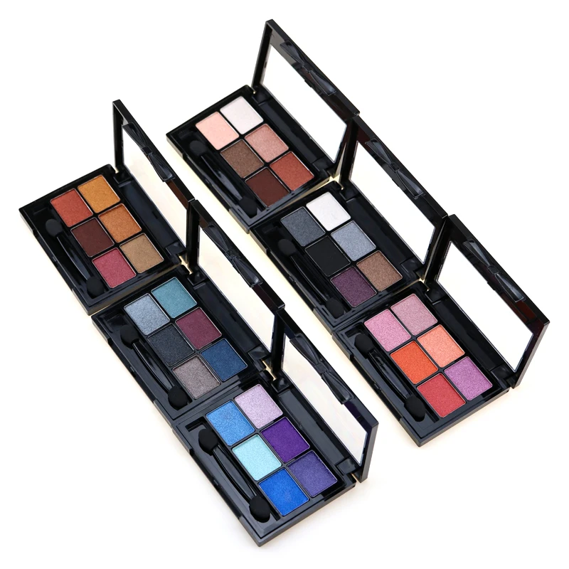 Wholesale Cosmetic  Make Up 6 Colors Waterproof Powder High Pigmented Private Label Eye Shadow Pallets
