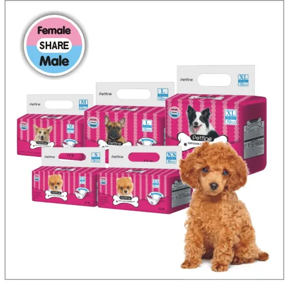Petfine New Design Disposable Male Share Female Cheap Dog Pamper Absorbent Diapers