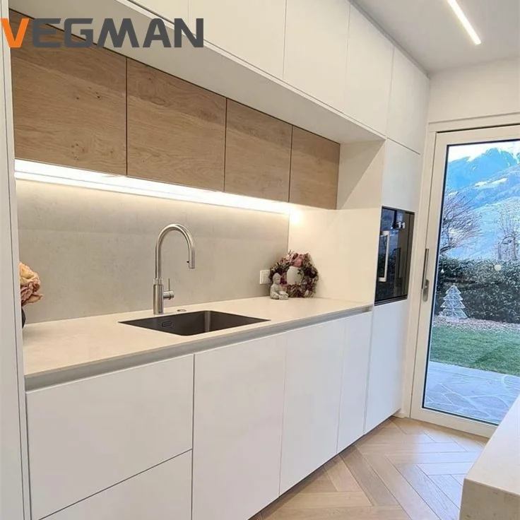 3D CAD Design China Made Ready To Assemble Modular Kitchen Cabinet Furniture Modern Black Kitchen Cabinets Wooden