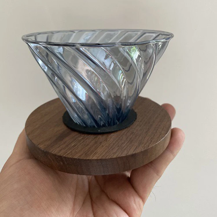 Индивидуальный креативный цветной стеклянный держатель для кофейного конуса с деревянным держателем Бумажного Фильтра или капельницы кофе