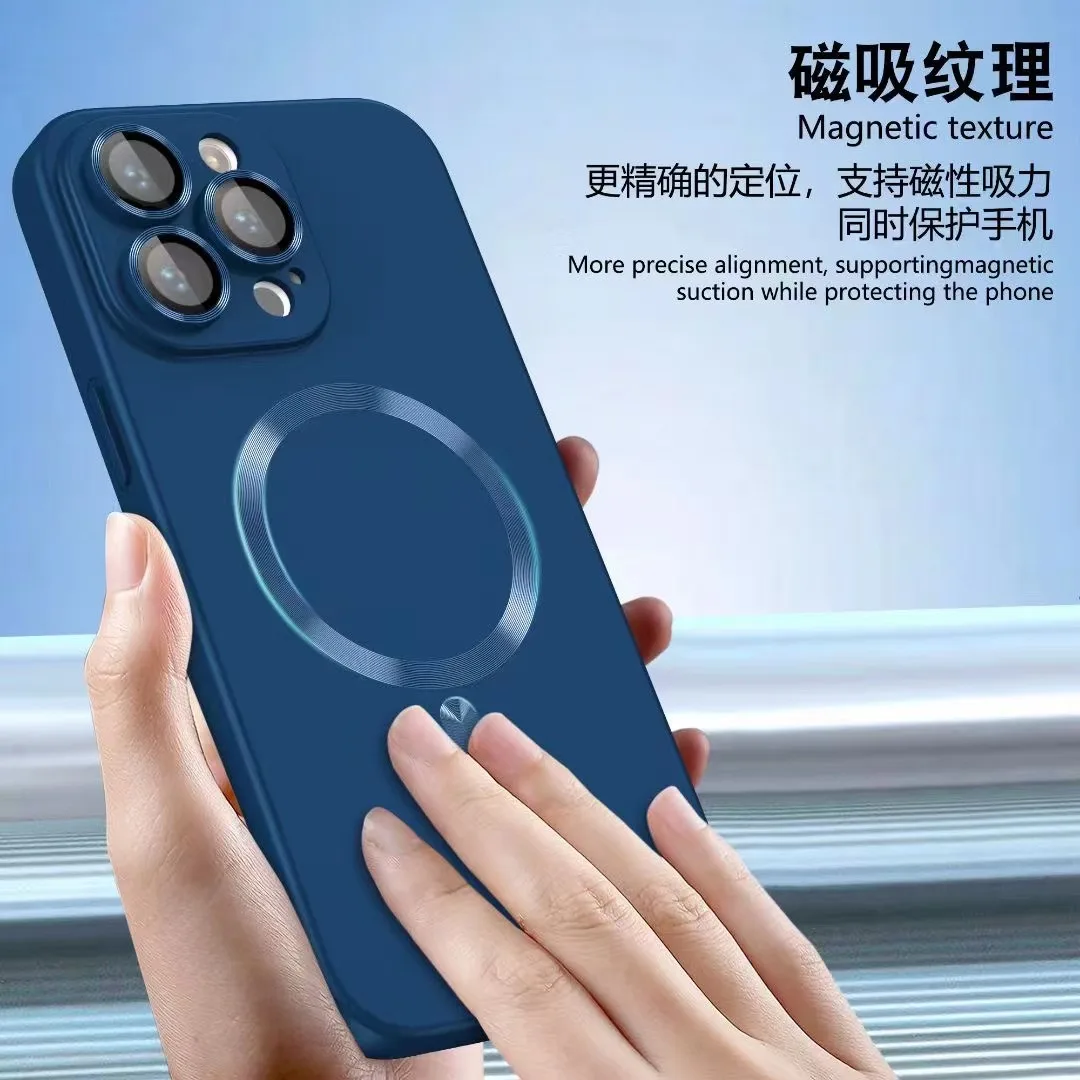 Cell Phone Cover CD Pattern Magnetic Charging Case With Lens Film for  Samsung S22 S22 Plus S22 Ultra S23 S23 Plus S23 Ultra