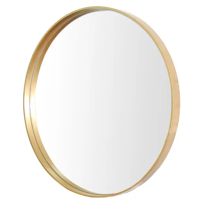 Gold Home Decor Luxury Large Big Round Metal Frame Bathroom Decorative Circle Hanging Wall Living Room Mirror Miroir Spiegel