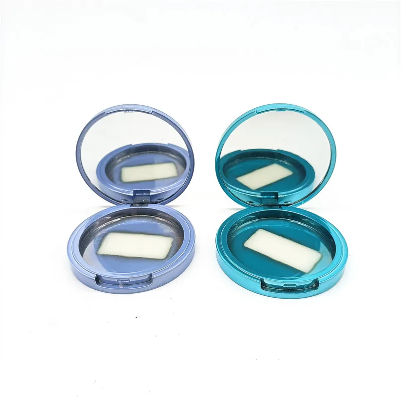
New Round Empty Plastic Compact Case Empty Powder Containers With Mirror 