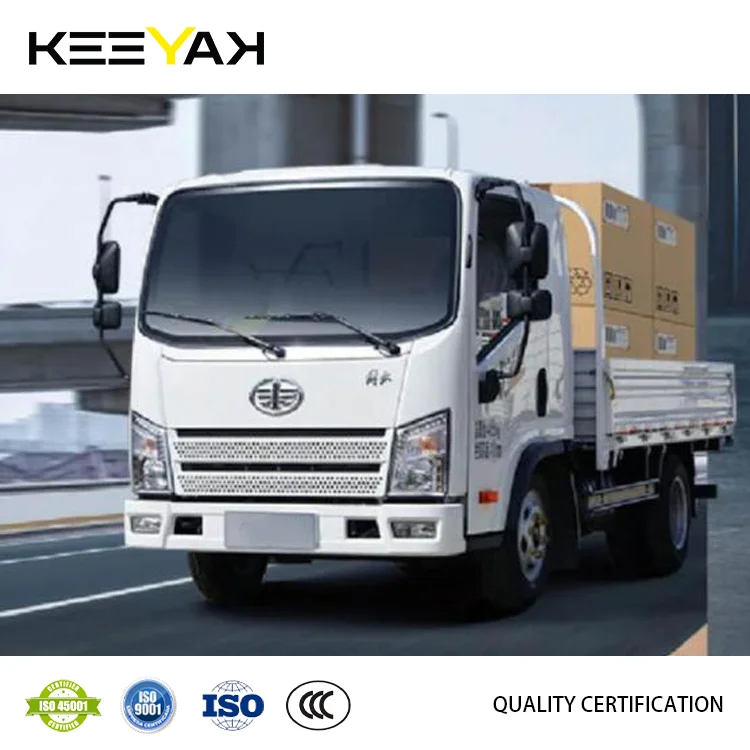 Factory Supply Faw Cargo Trucks Low Price 4x2 Half Row Lorry Vehicle Cargo Transport Truck Weichai Engine Trucks For Sale
