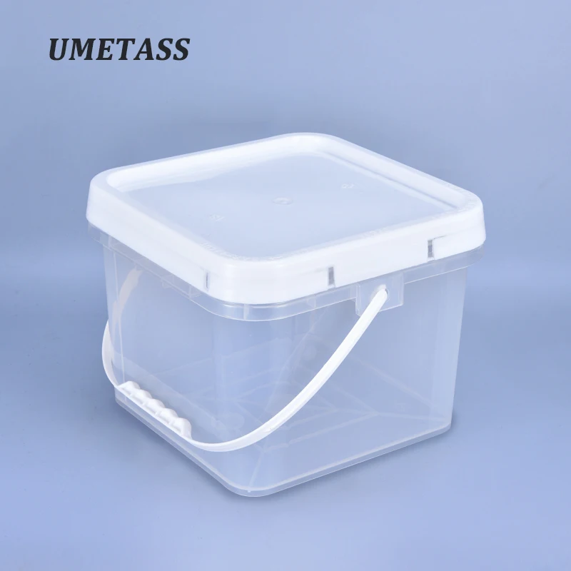 High Quality Fashion Big Square Plastic 8 Liter Bucket with Lids Food Grade For Packaging