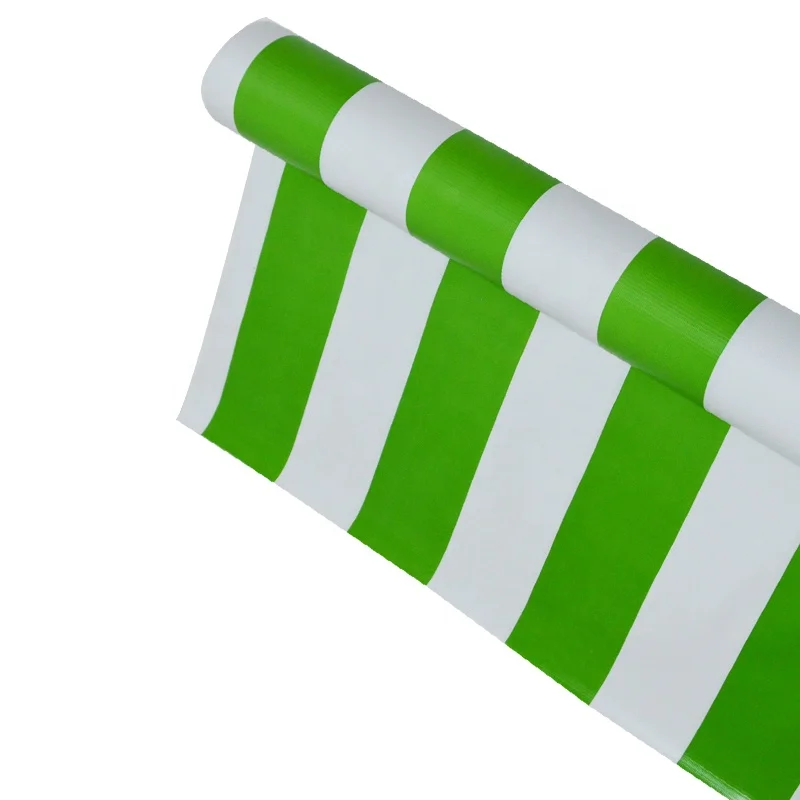 PVC Coated stripe tarpaulin Fabric Awning PVC Tarpaulin Material made in China