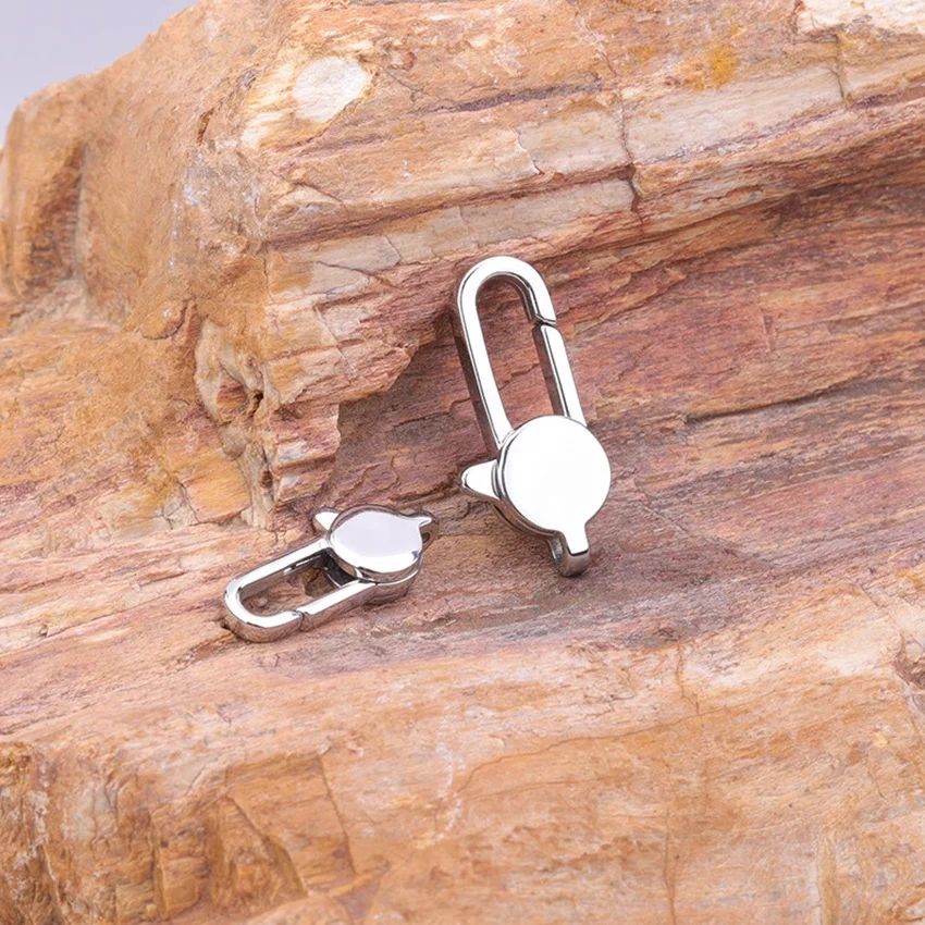 VEROMCA Hip Hop Locking Clasps Accessories For Bracelet Stainless Steel Clasps key chain clasp For Jewelry Making