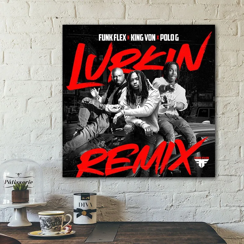 BIGIMAGE Custom digital printing pop Star Celebrities Painting Street Hip Hop Culture poster Canvas frame Wall Art decor