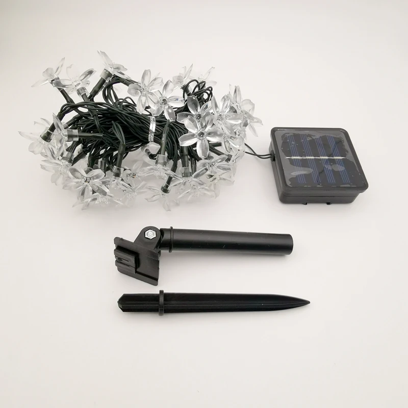 Outdoor LED Bulb Light cherry flower Wedding Party Fairy Curtain 20 LED Christmas Decoration Lights String Solar Garden Light