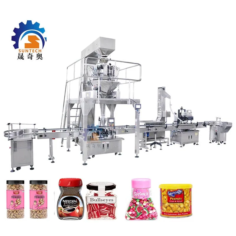 Automatic Nuts Peanuts Fish Skin Embryo Bud of Rice Beans Dried Fruit Gummy Plastic Bottle Granule Weighing Filling Machine