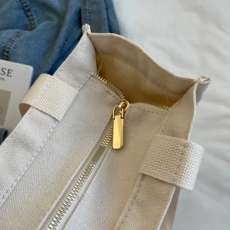 High Quality New Style Custom Printed large Canvas Shopping Bags Women Hand Bag Reusable Canvas Shopping Bag