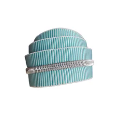#5  green stripe nylon zipper