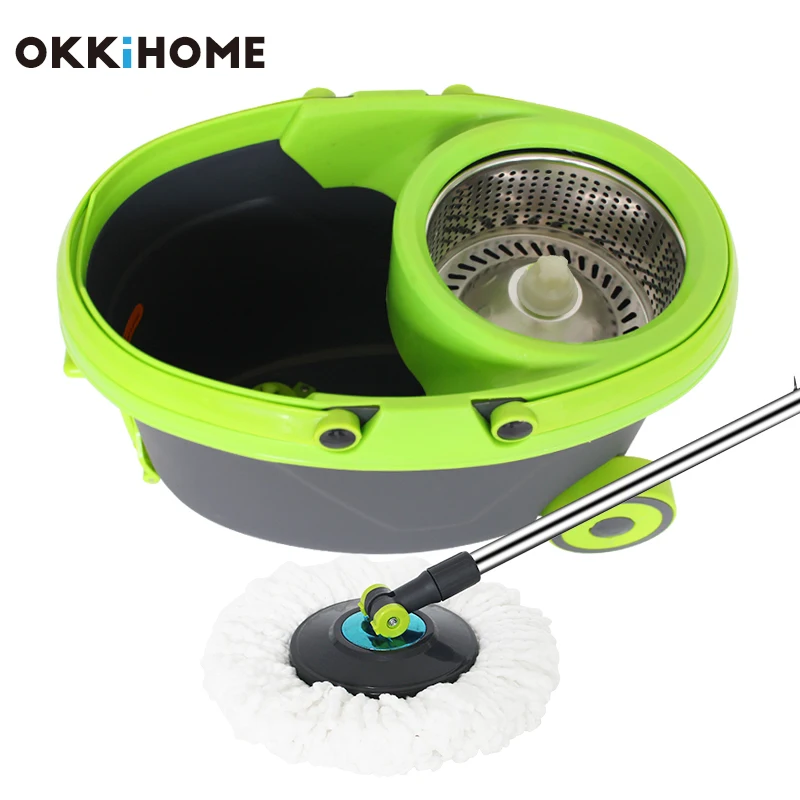 Spin Bucket mop with Easy Wheels for Magic 360 Degree Cleaning