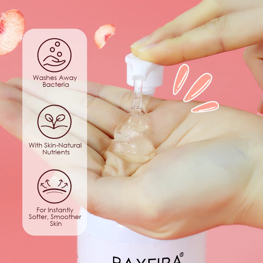 OEM Peach Perfume Organic Purify Care Hand Wash Liquid Soap Custom Clean Moisturizing Hand Wash Soap