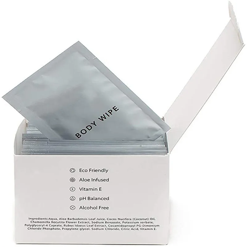 OEM Manufacturer Disposable Unscented Portable Skin Care Body Cleaning individual wipe