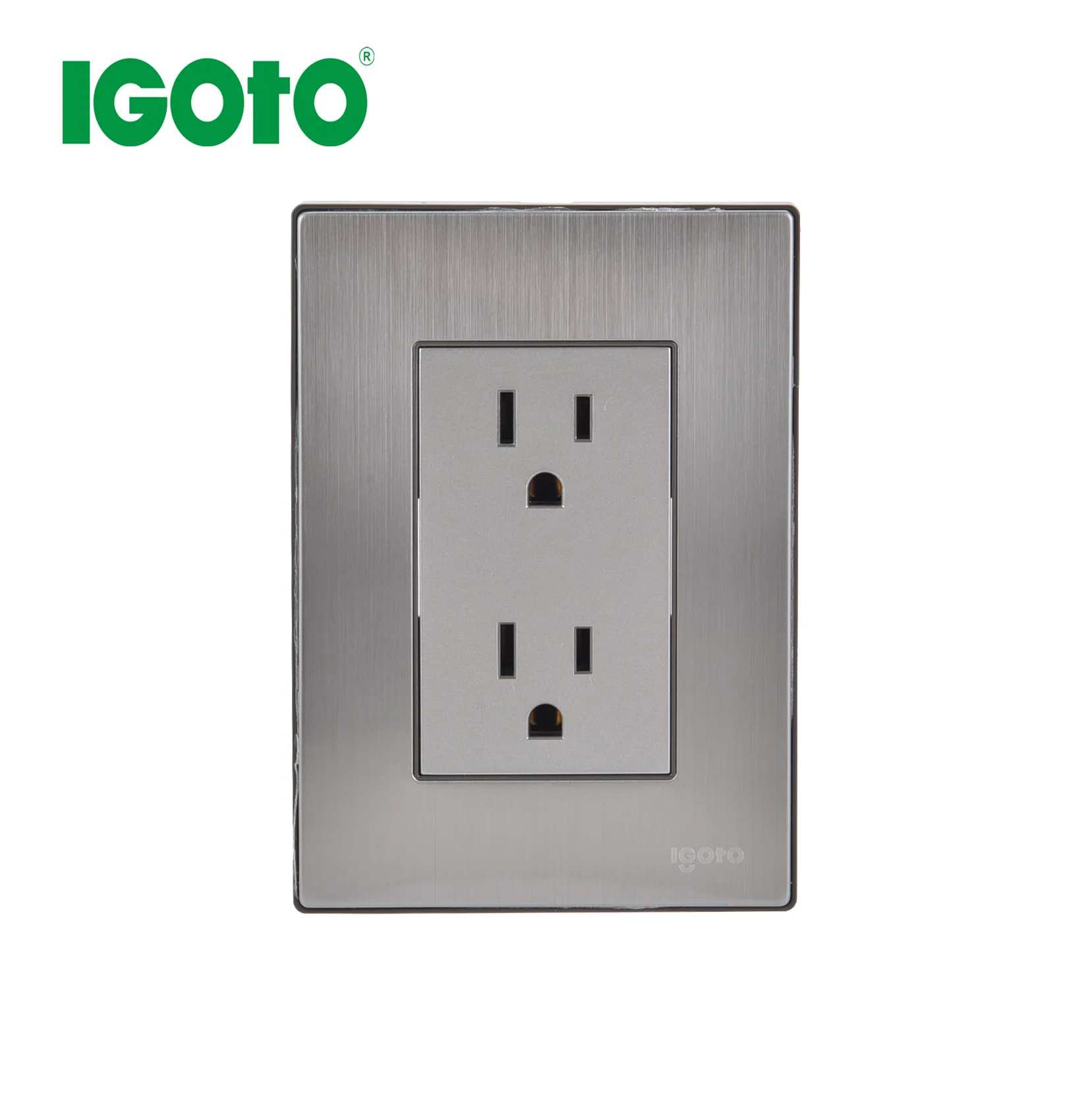 NOM RETIE IEC Peru Ecuador Colombia Chile Bolivia metal plate stainless steel wall light switch socket factory