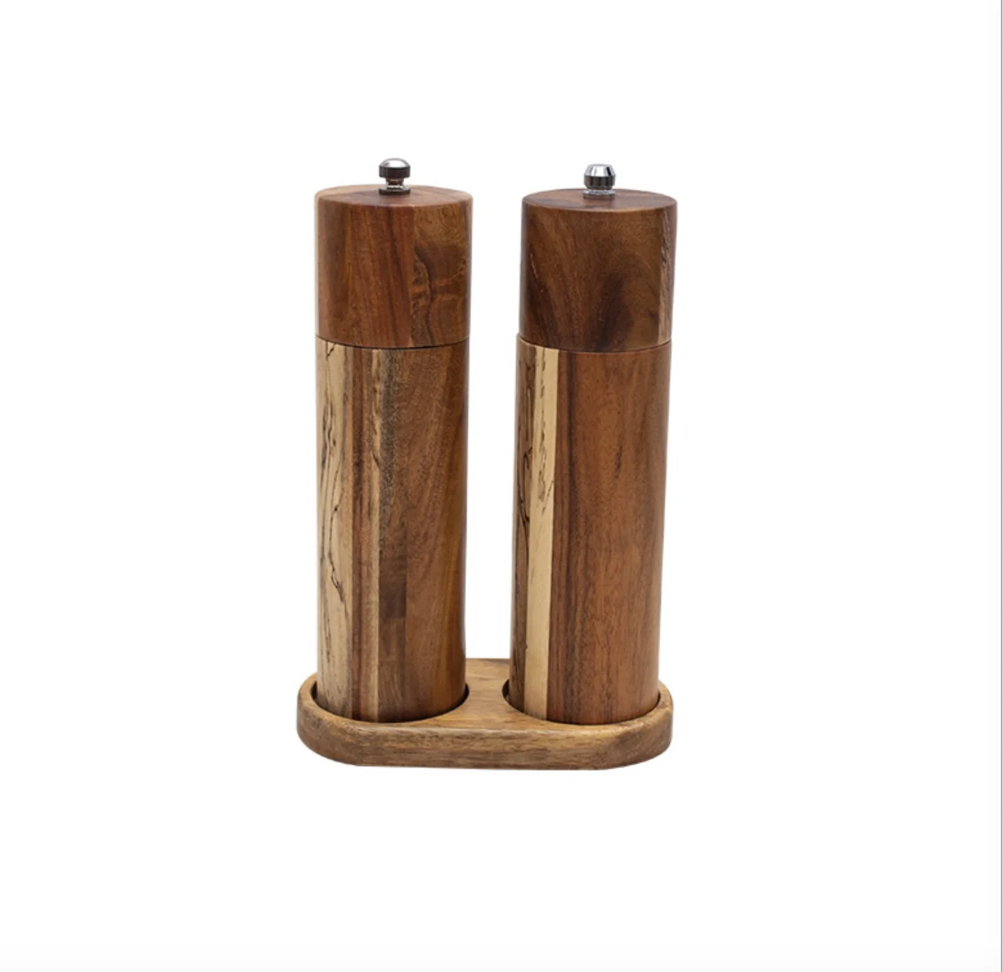 Kitchen salt and spice wooden mill set wood pepper grinder