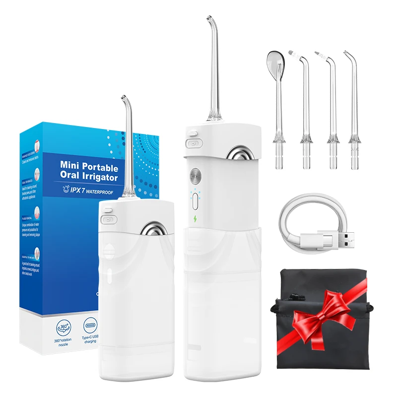 Oral Irrigator Dental Cordless Portable Teeth Electric Mini Portable 5 modes 200ml Rechargeable Water Flosser with Patent Pump