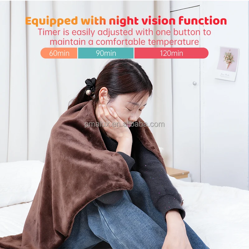 USB Portable Adults Wearable Washable Down Blanket Warm Fleece USB Medical Electric Heating Blanket Shawl For Office Home Winter