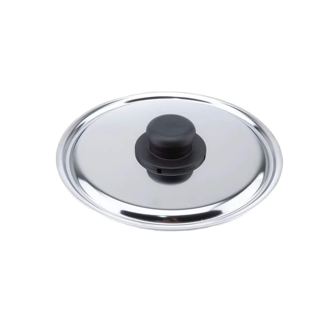 Moplen Cookware Parts Kitchen Utensils 2023 Italian Product Recyclable Steel New Cover Diameter Cm 26 with Handle Knob Black