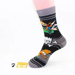 Casual  Cotton custom logo  happy dress sox multicolor cartoon  fashion mens womens sports school crew socks
