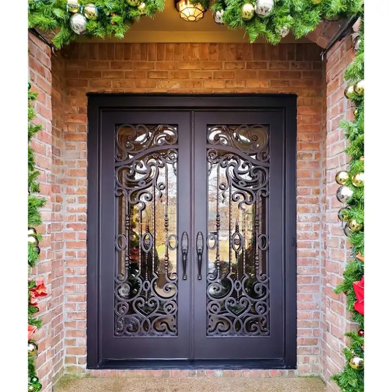 Alucasa Balcony Iron Door Design Main Entrance Doors Grill Design Wrought Iron Double Door
