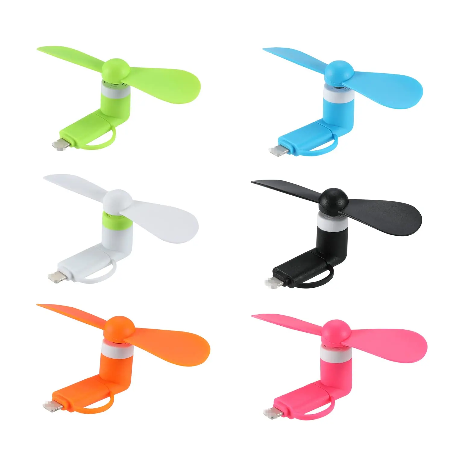 Mini Cell Phone Fan - Colorful and Powerful 2-in-1 Fan Compatible for Smart Phone, Cooling Fan for Mobile Phone