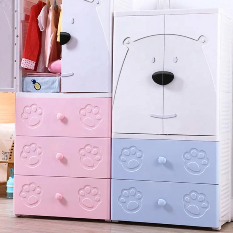 YQ JENMW двойная дверь медведь мультфильм детская одежда маленький гардероб для