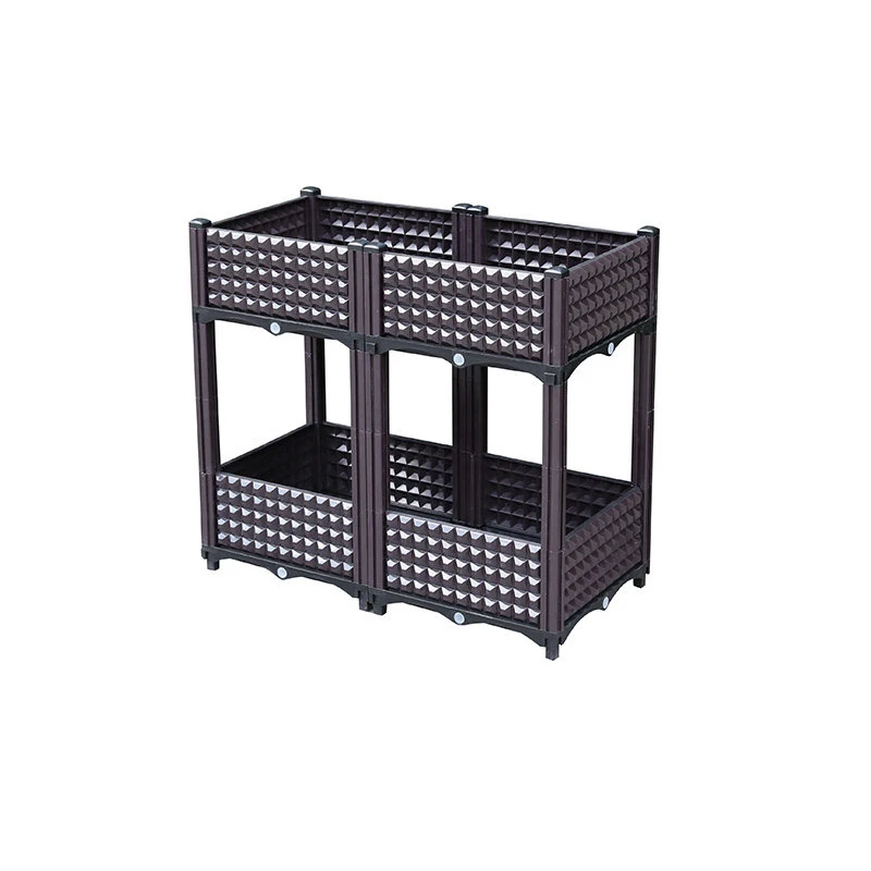Balcony vegetable pot three dimensional multilayer vegetable artifact rectangular planting box resin double flower pot family ve