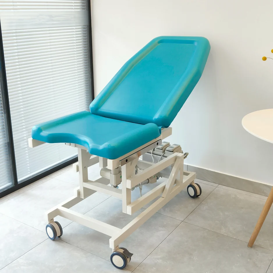 Hospital equipment electric gynecological examination couch medical obstetric delivery birthing bed table chair