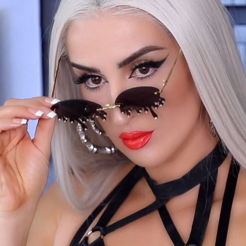 2022 New Arrivals Diamond Tear Drop-Shaped Sunglasses Women Personality Exaggerated Funny Sunglasses