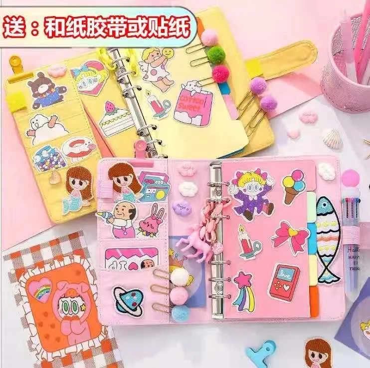 Fashion Pink Cute Girl Hard Cover A6 Spiral Planner Notebook  for Students