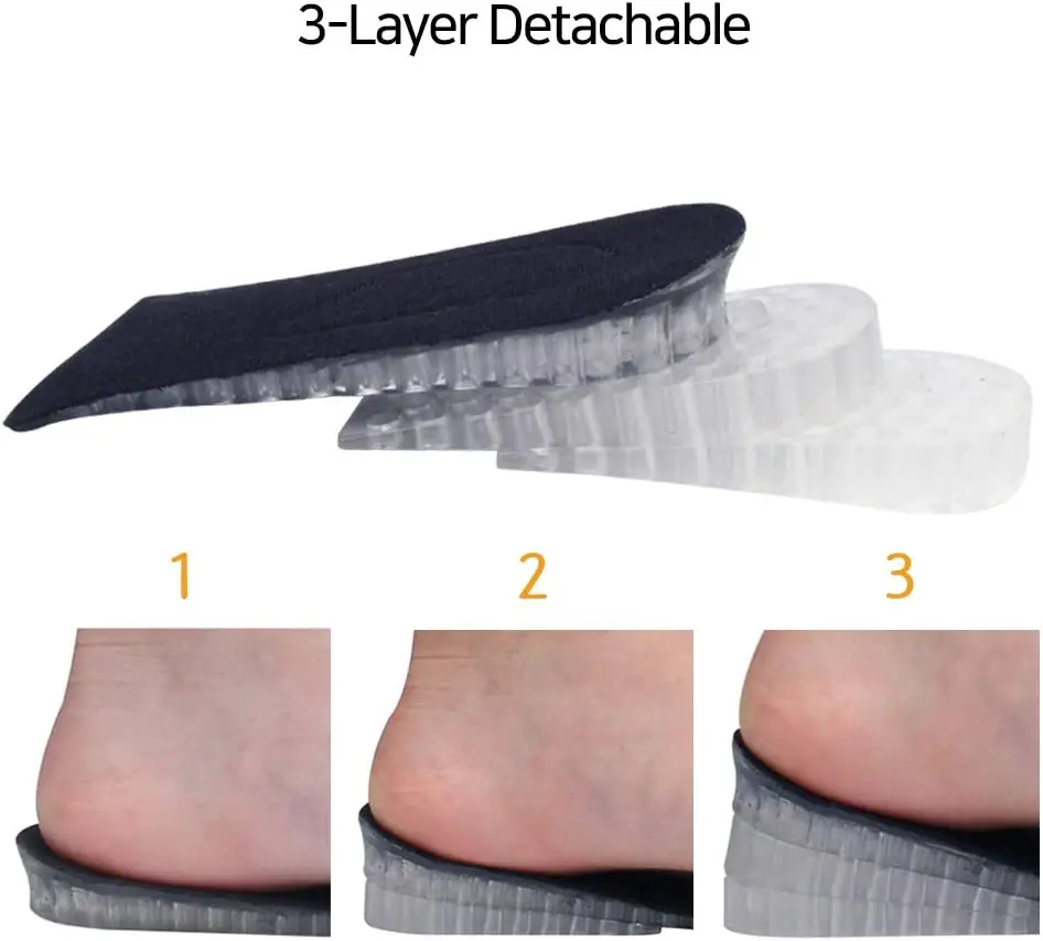 Height-increasing insole 2/3/4 layers Air Cushion Heel plug-in lifting shoe insole men and women invisible elevator adjustable h