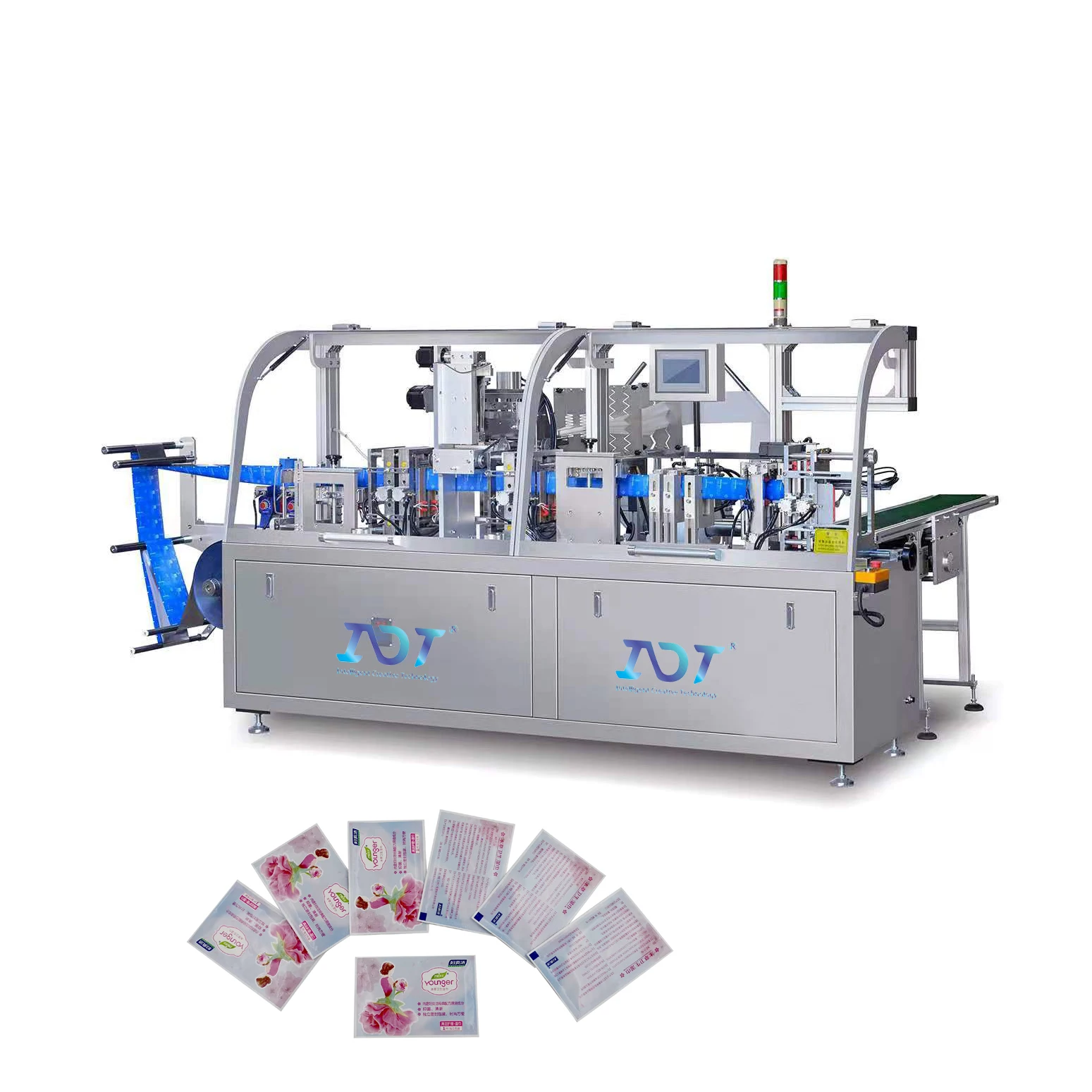 Four Sides Sealing Wet Towel Wipes Production Line 1pc/pack Baby Wet Tissue Packing Machine
