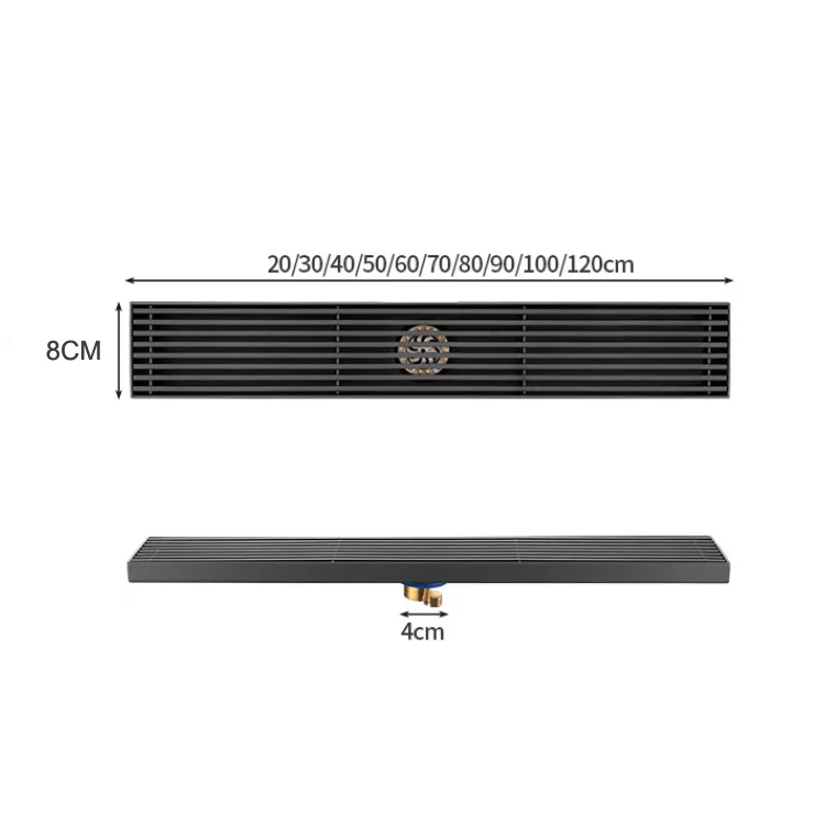 Wholesale china wholesale linear drain shower black stainless steel floor drain linear drain with Water diversion line