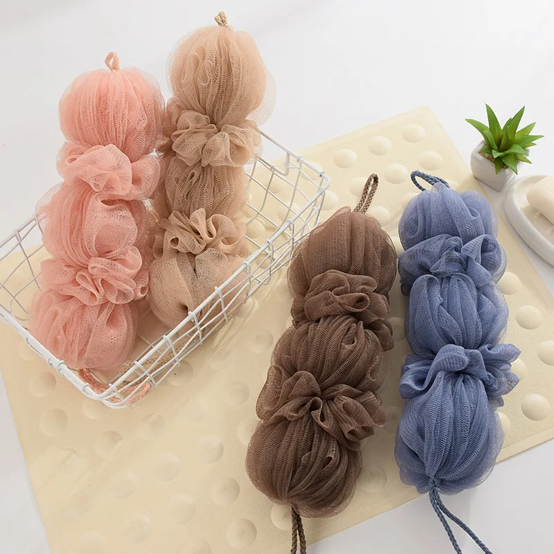 Cute Girl Long Strip Foaming Net Rubbing Back Bath Balls Loofah Bath Flower Bathing Supplies