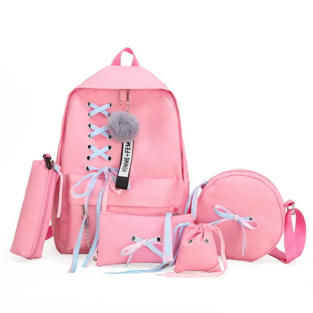 Wholesale 4Pcs/set Women School Backpacks  For Teenagers Girls Student Book Bag Boys Satchel  Shoulder Bag