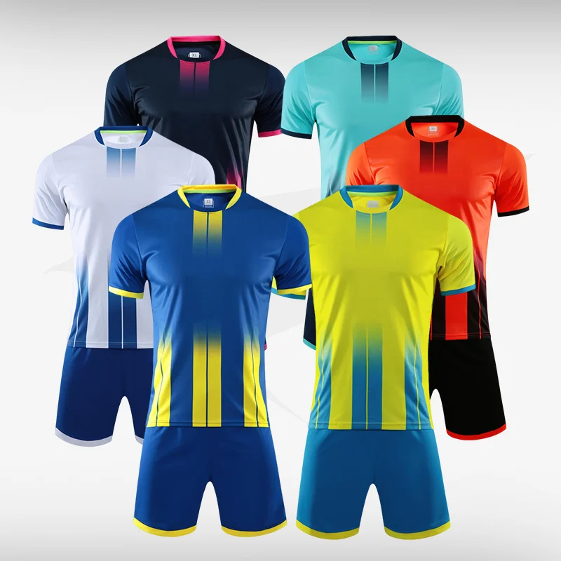 Factory Custom Heat Transfer Printing Wears Quick Dry Uniforms Shirts Sportswear Set Team Training Football Wear Soccer Jerseys