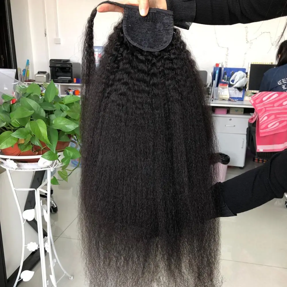 Kinky Curly Drawstring Ponytail Human Hair Ponytails Cheap 100 Grams 130grams 200grams 100% Remy Straight Brazilian Hair